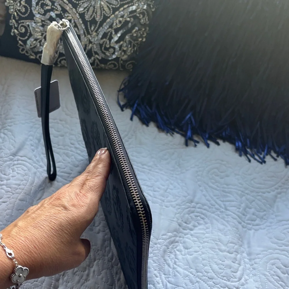 Black Embossed clutch
